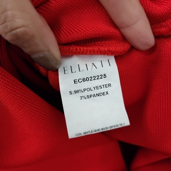 Revolve Elliatt Red Pippa Rushed Mesh Evening Midi Dress Gown Cocktail Party Wed - Picture 15 of 16